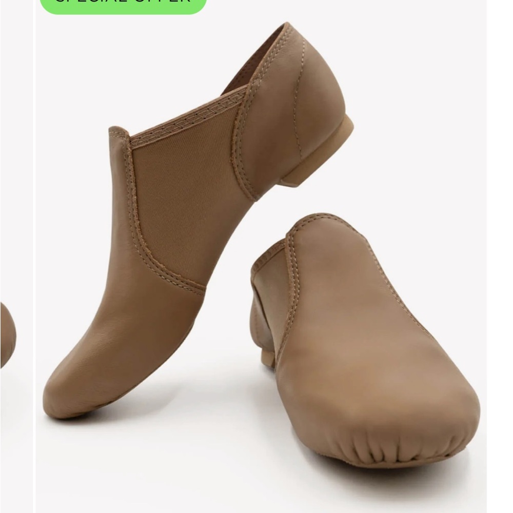 Capezio Jazz Tan Leather Slip-On Shoes